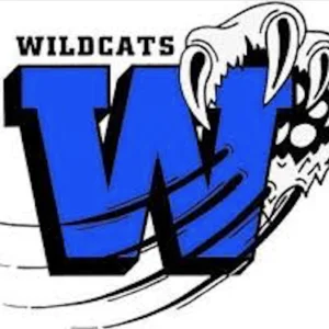 Tamanawis Wildcats logo featuring a large blue "W" with claw marks and a wildcat mascot graphic